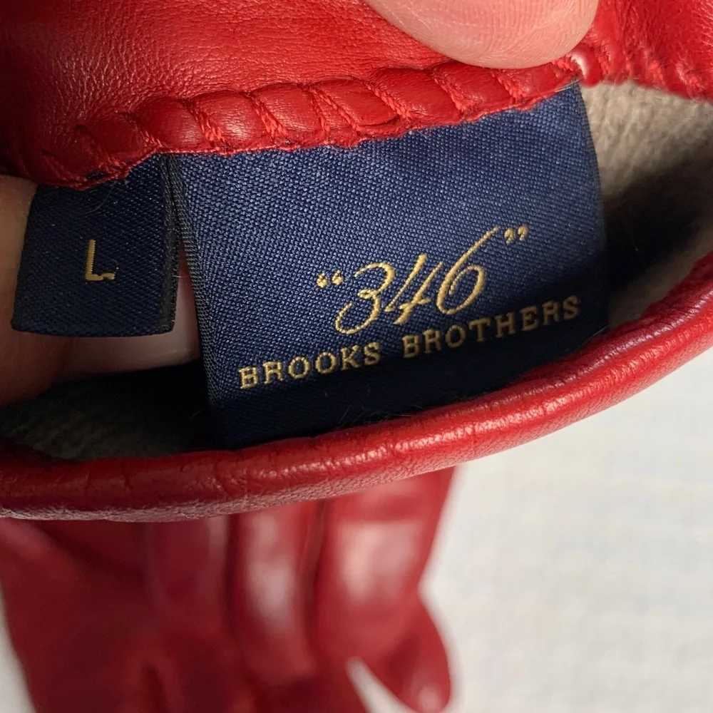 Brooks brothers leather driving gloves two pairs red and black